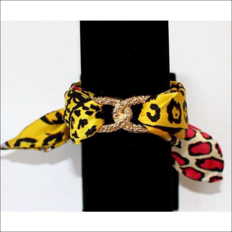 Yellow Leopard Infinity silk bracelet - Gold - Bracelets