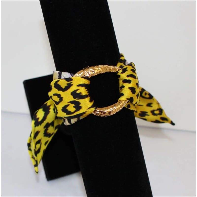 Yellow Leopard silk bracelet - Gold - Bracelets