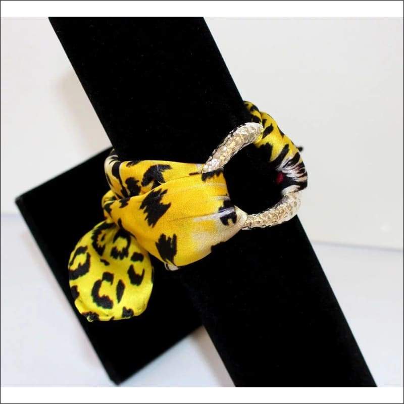 Yellow Leopard silk bracelet - Gold - Bracelets