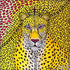 Yellow Leopard silk scarf 45x45 cm