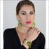 Yellow Leopard silk tie earring & bracelet set