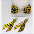 Yellow Leopard silk tie earring