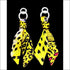 Yellow Leopard silk tie earring