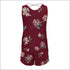 Young Lady Floral Printed Casual Vacation Beach Tank Top And Shorts Set