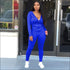 Zipper Design Hoodie And Skinny Pants Sports Two-piece Set