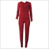 Zipper Design Hoodie And Skinny Pants Sports Two-piece Set