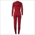 Zipper Design Hoodie And Skinny Pants Sports Two-piece Set