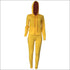 Zipper Design Hoodie And Skinny Pants Sports Two-piece Set