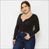 Zipper Design Round Neck Long-sleeve Plus-size Bodysuits