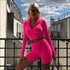 Zipper Long-sleeve Crop Top And Tight Shorts
