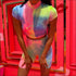 Zipper Tie Dye Top And Tight Shorts Two Pieces Sets