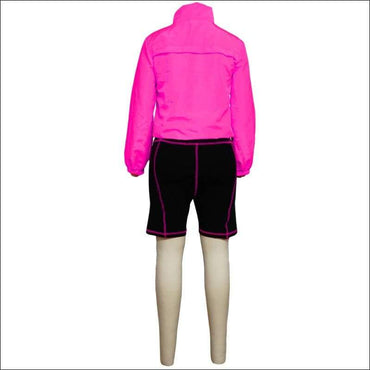 Zipper Top And Skinny Shorts Sports Two-piece Set Women Solid Color Long-sleeve