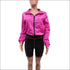 Zipper Top And Skinny Shorts Sports Two-piece Set Women Solid Color Long-sleeve
